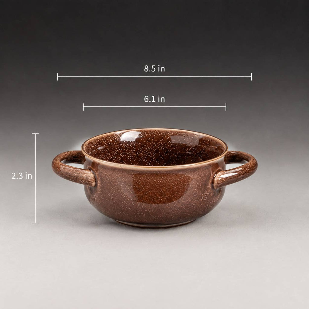 Irregular Handcrafted Ceramic Bowl with Handles