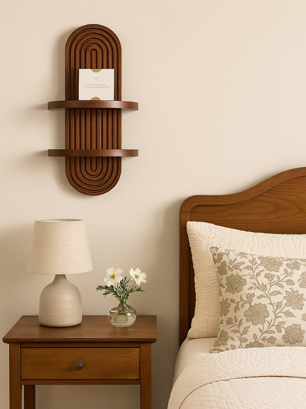 Arched Wood Wall Shelf MCM