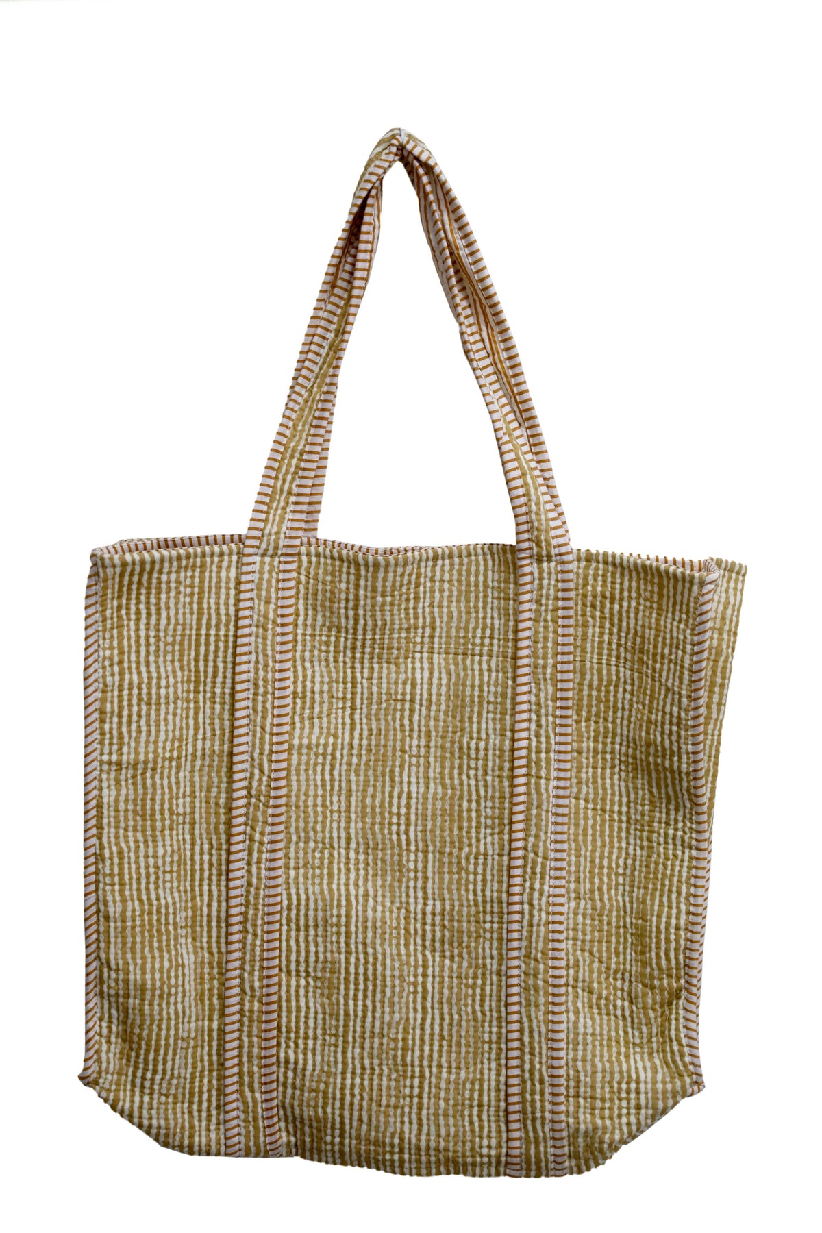 Cotton Tote Bag-Hand Block Printed (18" w x 27"h with strap)