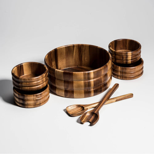 7 Pc Extra Large Salad Bowl w Servers & 4 Ind - 330C-7