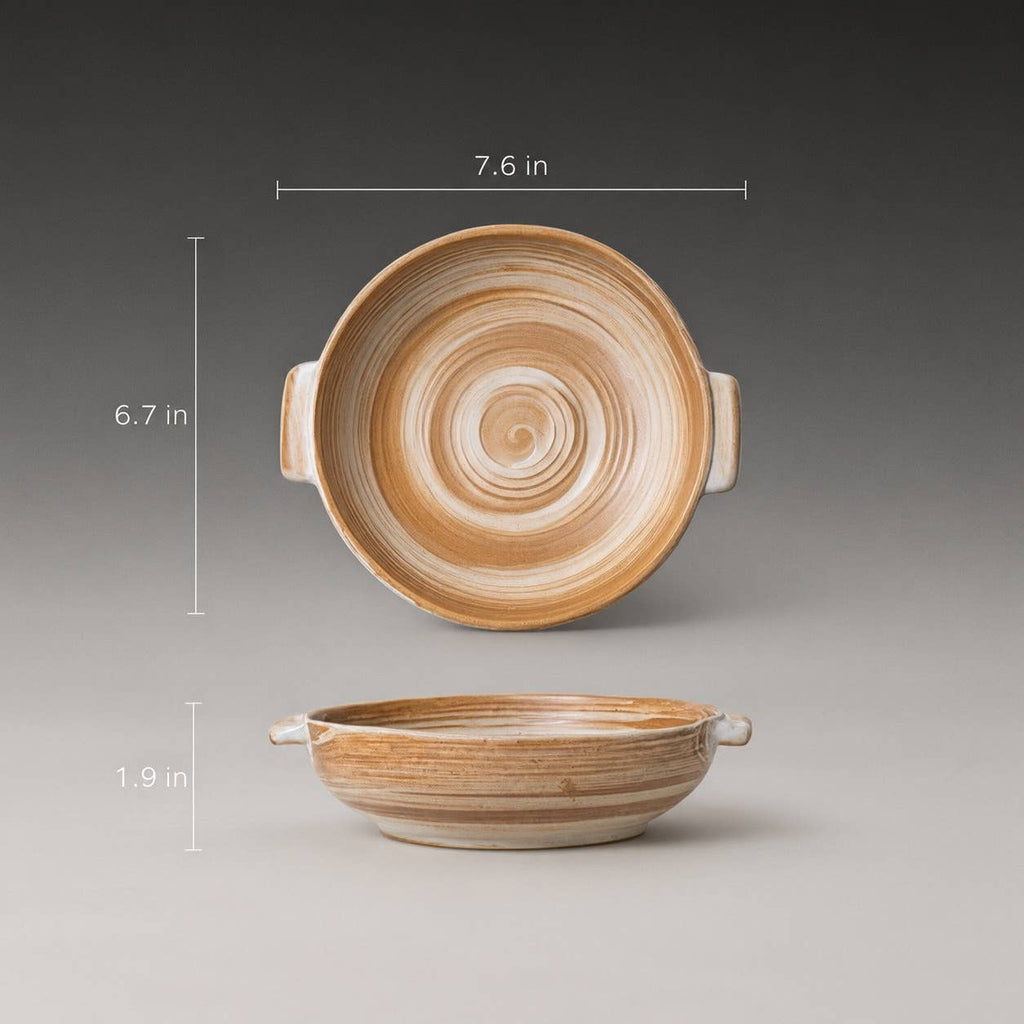 Irregular Handcrafted Ceramic Bowl with Handles