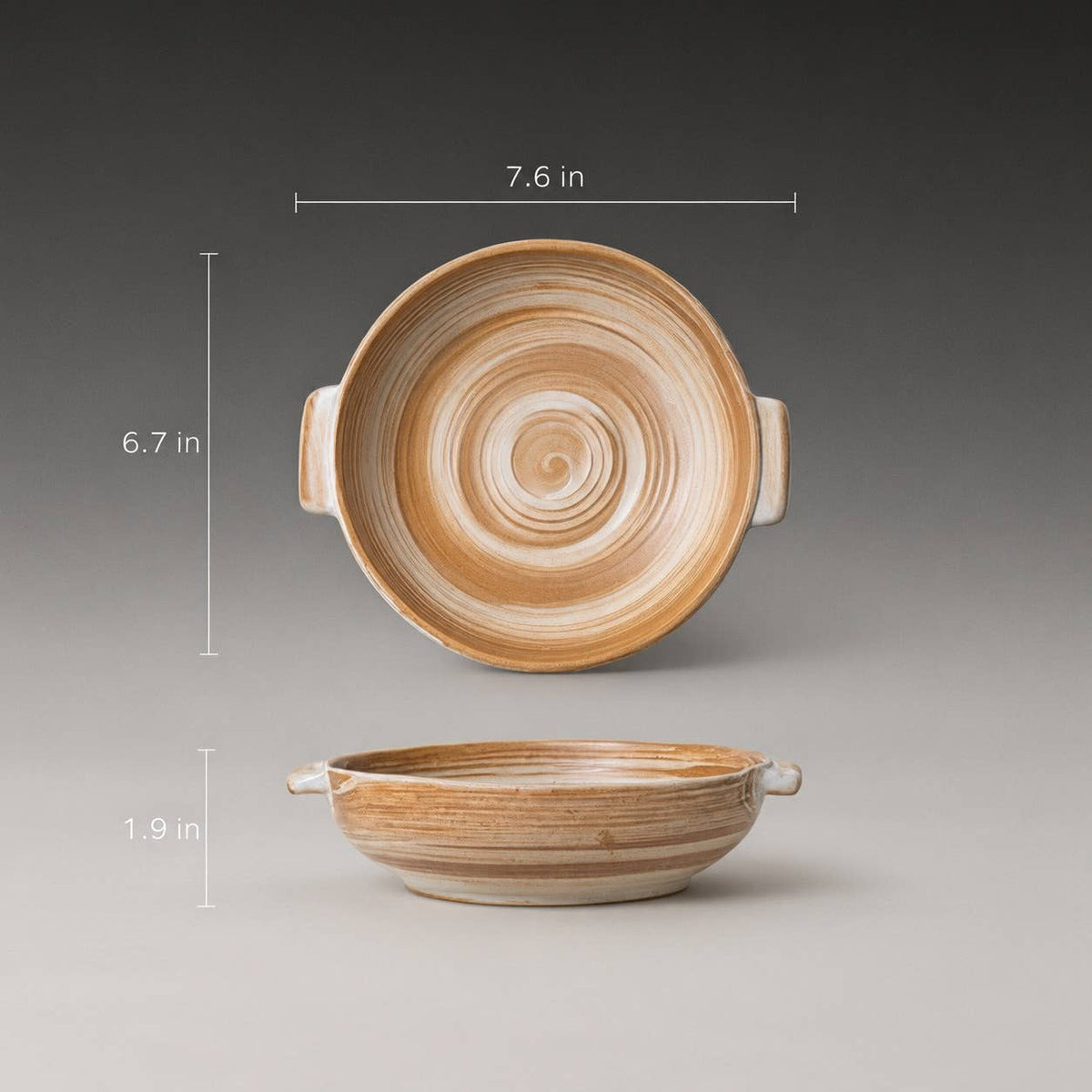 Irregular Handcrafted Ceramic Bowl with Handles