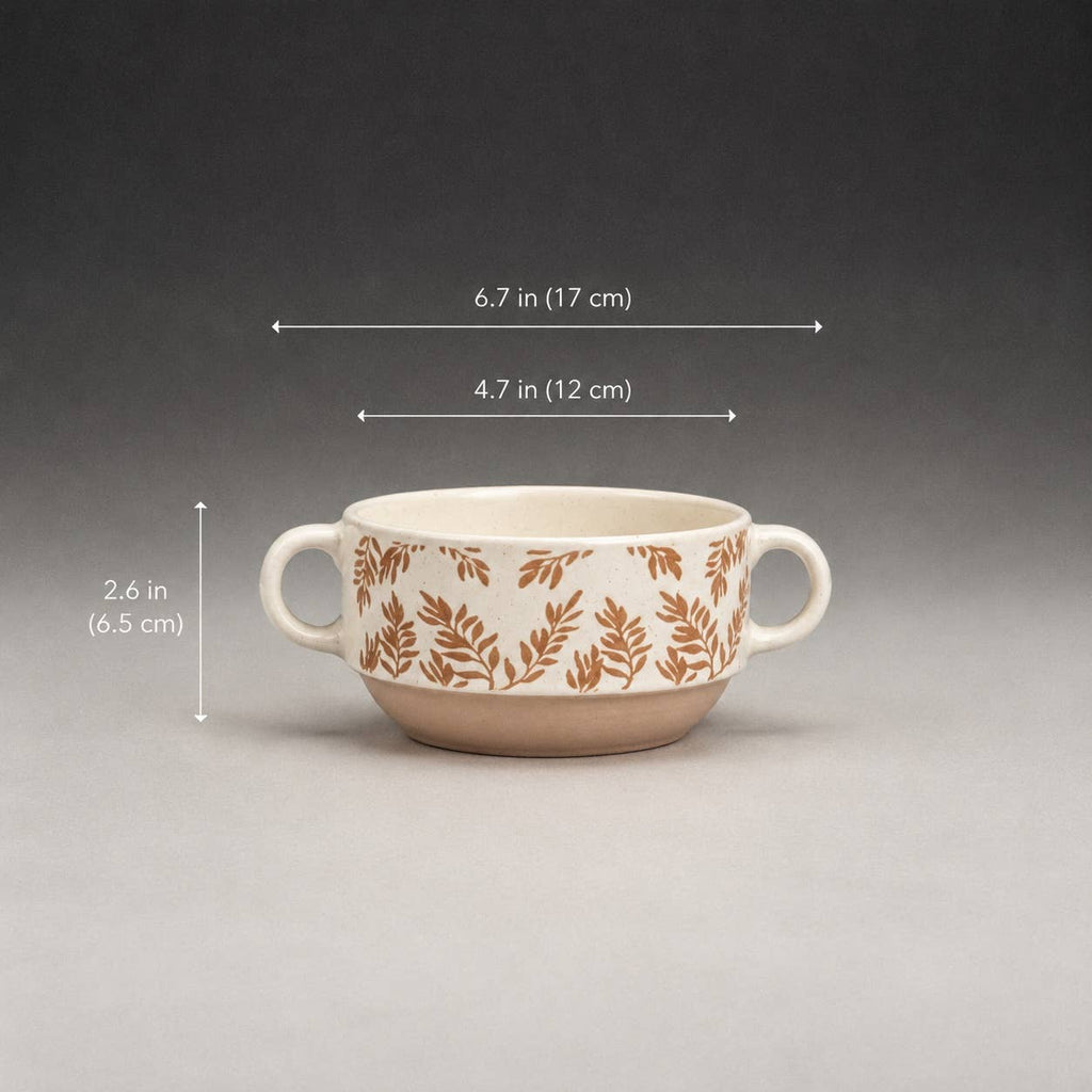 Irregular Handcrafted Ceramic Bowl with Handles
