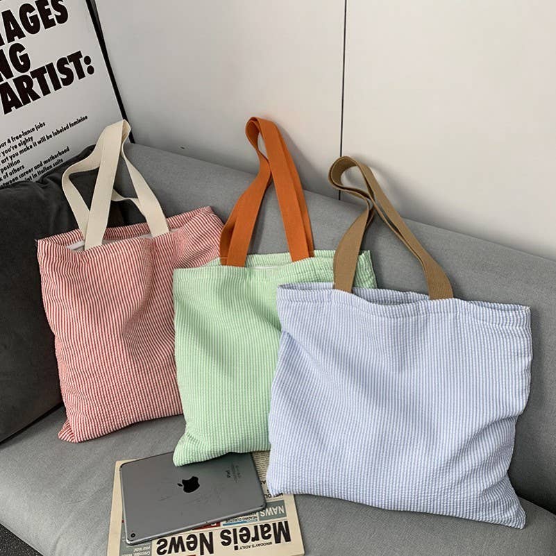 Large colorful stripe Shoulder Tote Bag | 40P585