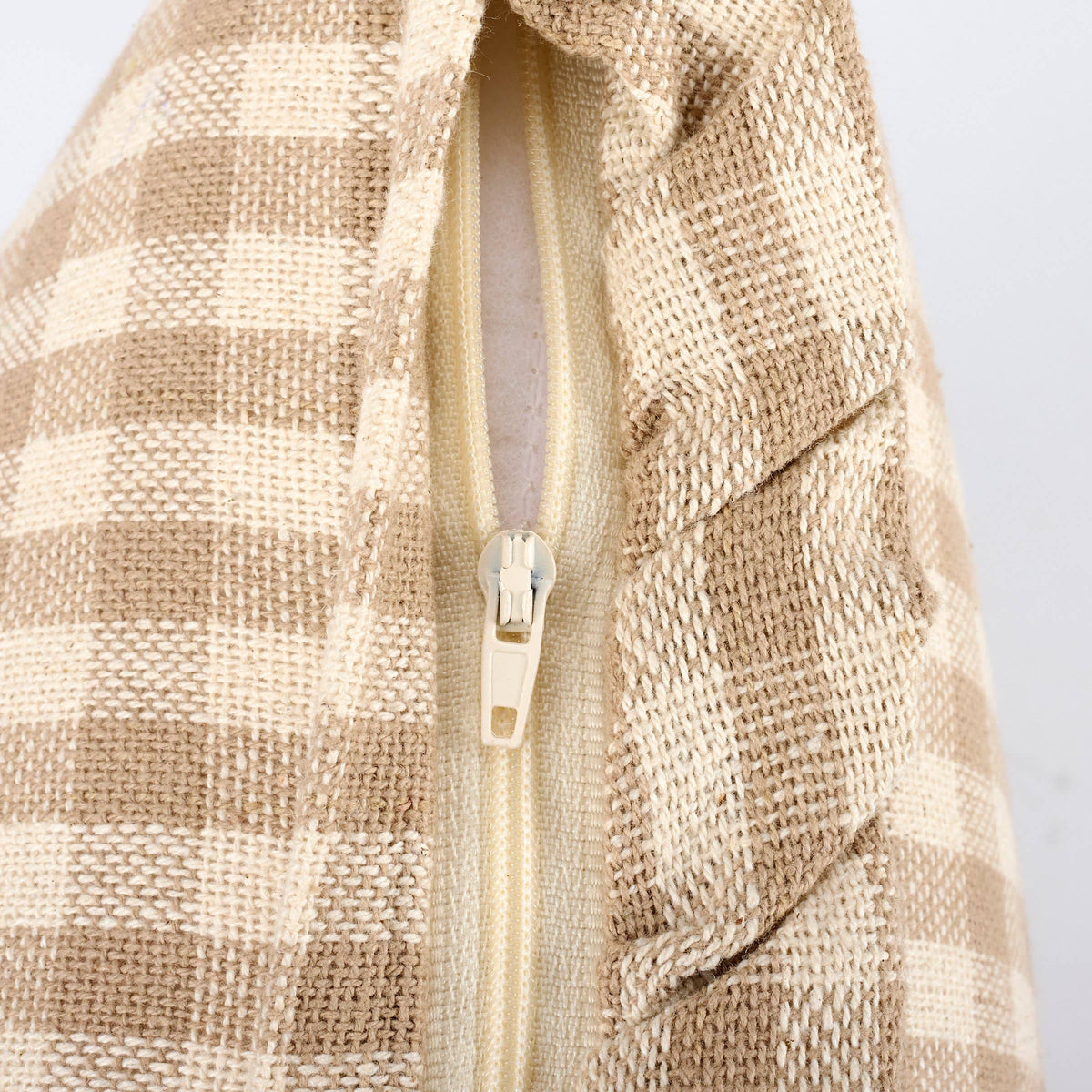 Tan Gingham Pillow