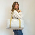 Gingham Jacquard Sports Bag – Beige & Ecru (Vison)