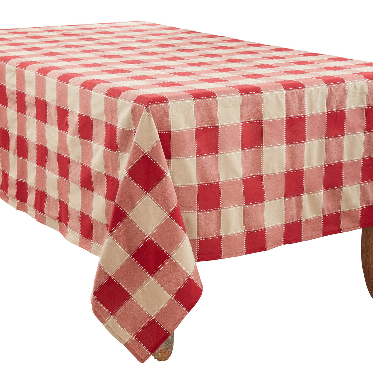Stitched Plaid Tablecloth
