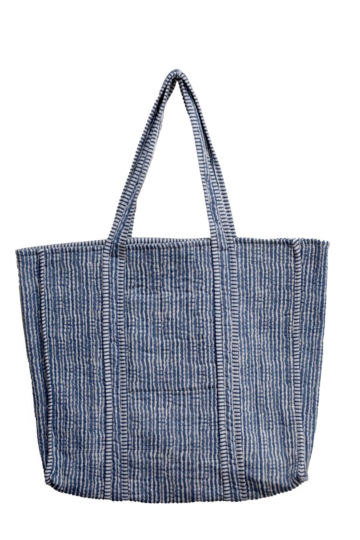 Cotton Tote Bag-Hand Block Printed (18" w x 27"h with strap)