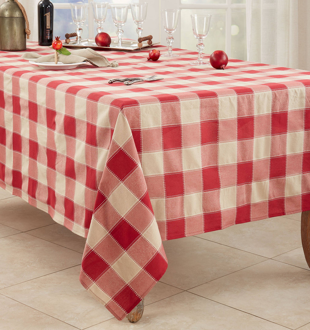 Stitched Plaid Tablecloth