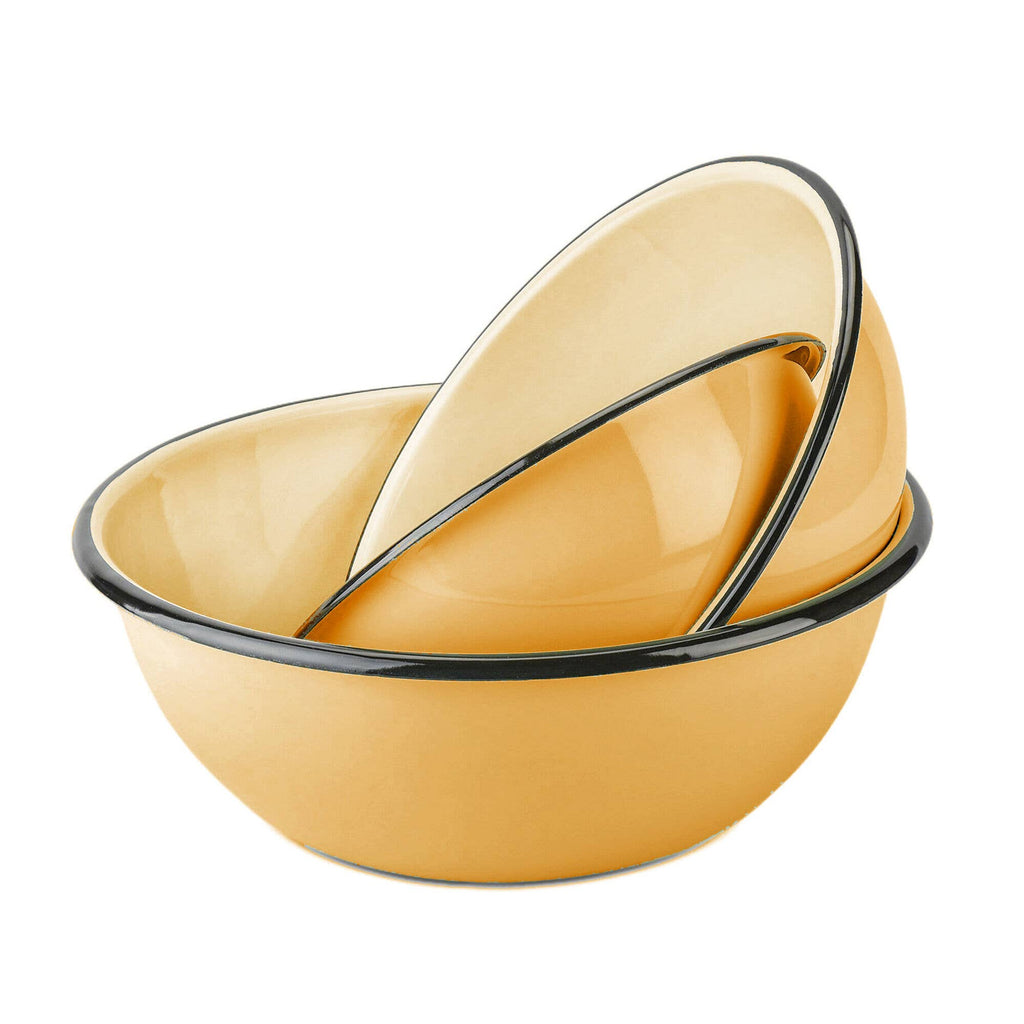 Cream Enamel Bowl Set of 3