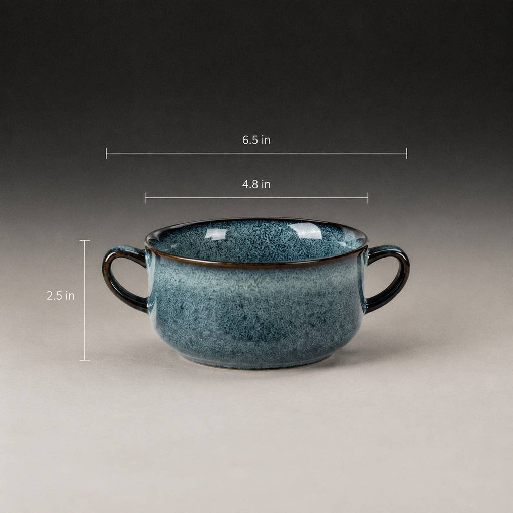 Irregular Handcrafted Ceramic Bowl with Handles