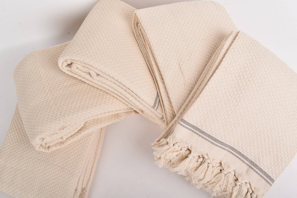 Handwoven Cotton Blanket, Luxurious Brown Throw