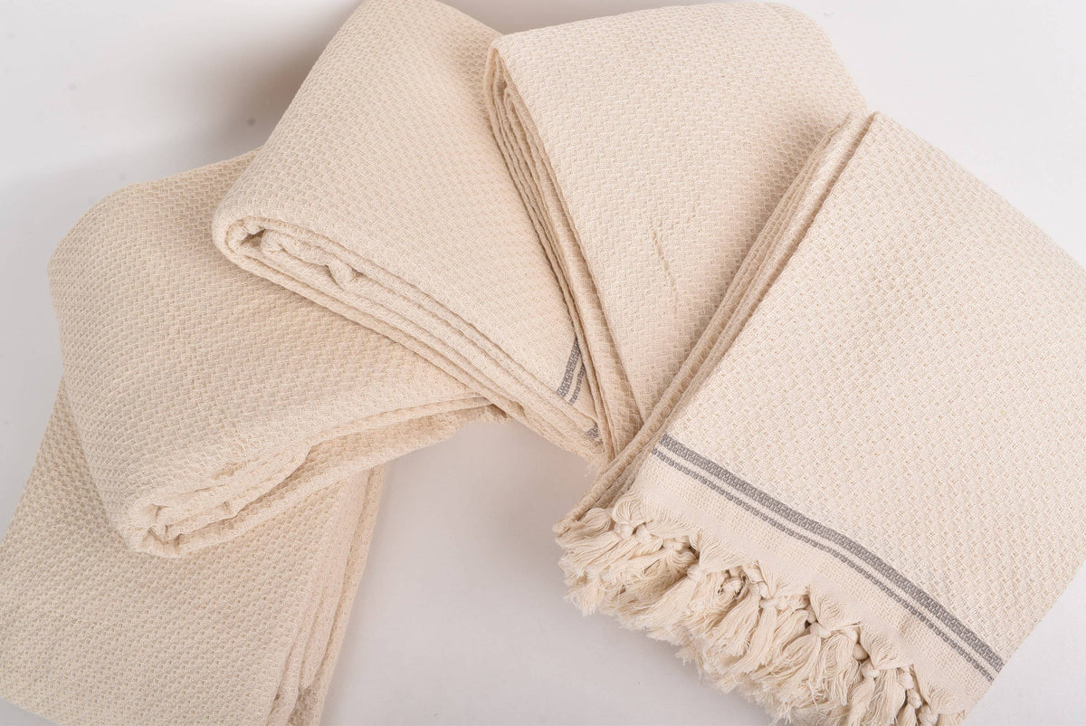 Handwoven Cotton Blanket, Luxurious Brown Throw