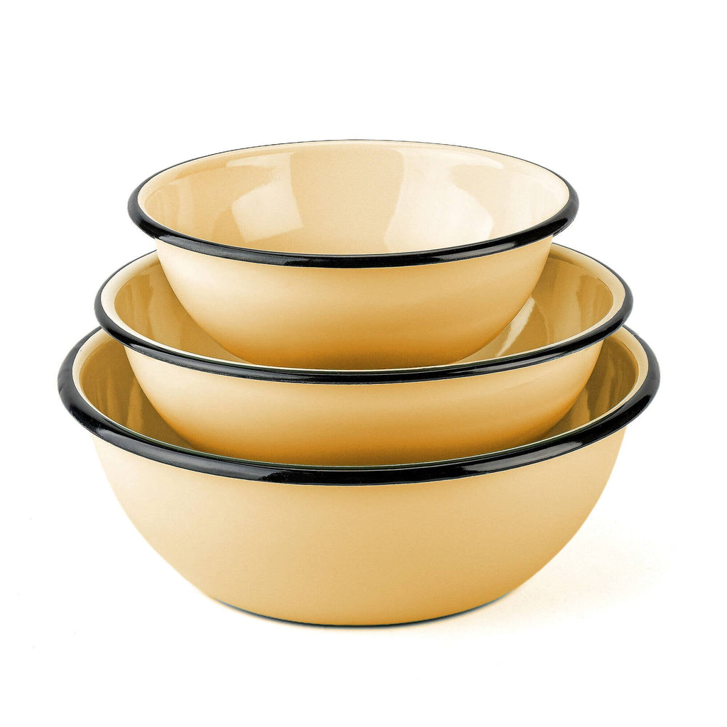 Cream Enamel Bowl Set of 3