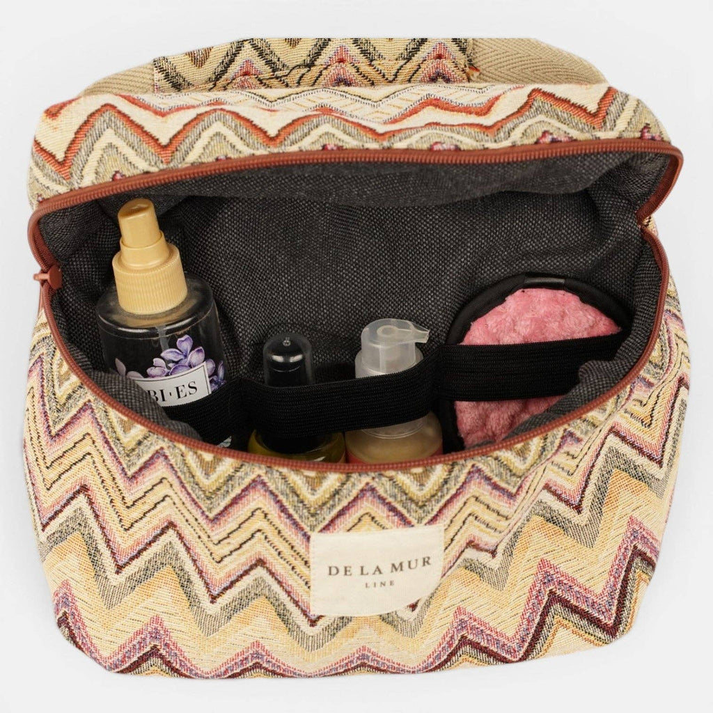 Zigzag Jacquard Large Squared Makeup Bag – Multicolor (Kers)