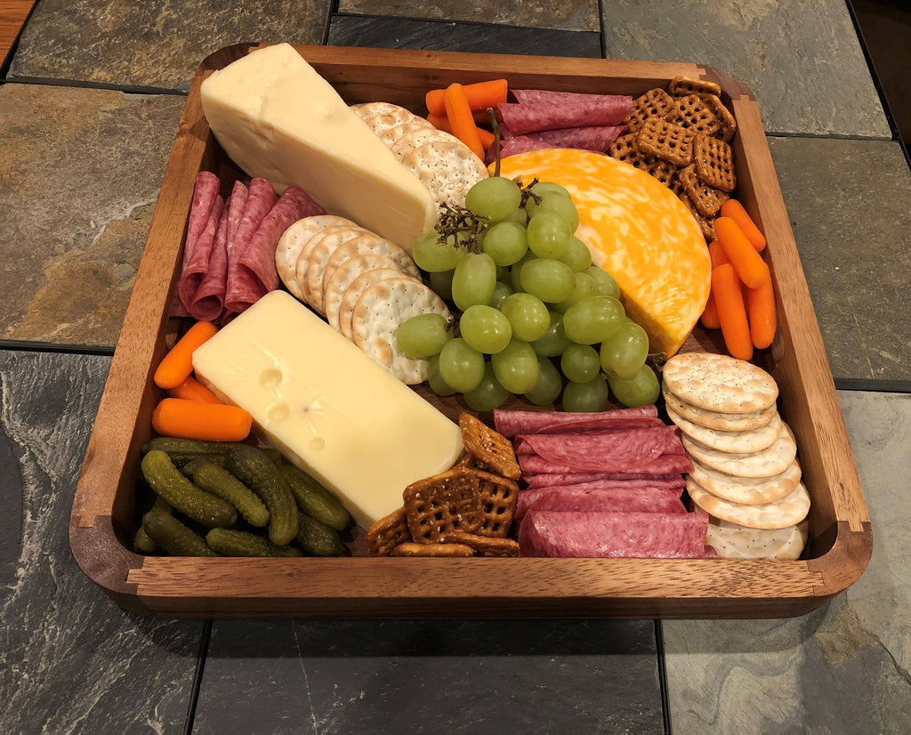 Acacia Wood Serving Tray, 18"x 14"  with  Rounded Corners