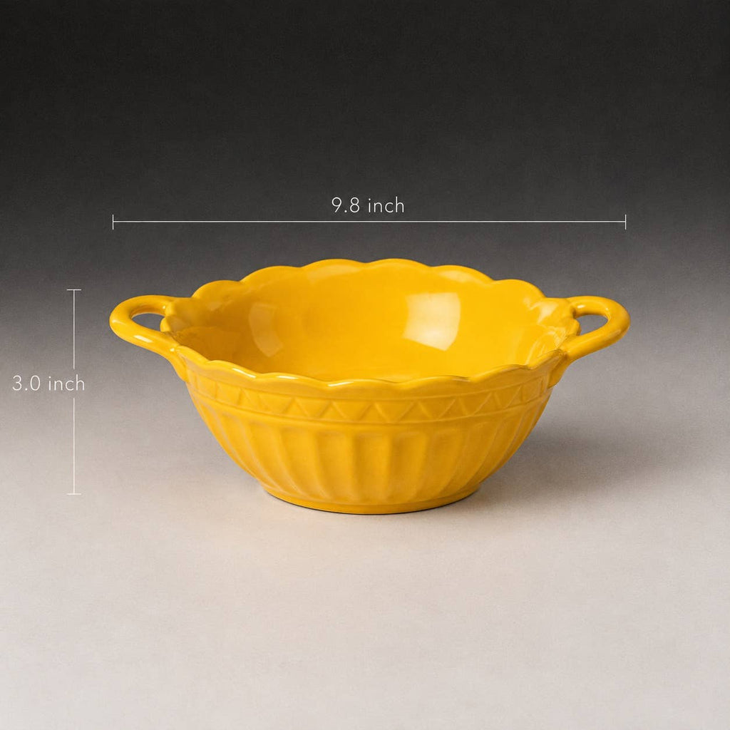 Irregular Handcrafted Ceramic Bowl with Handles