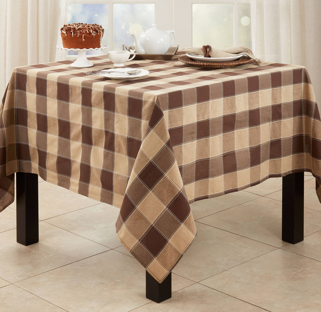 Stitched Plaid Tablecloth