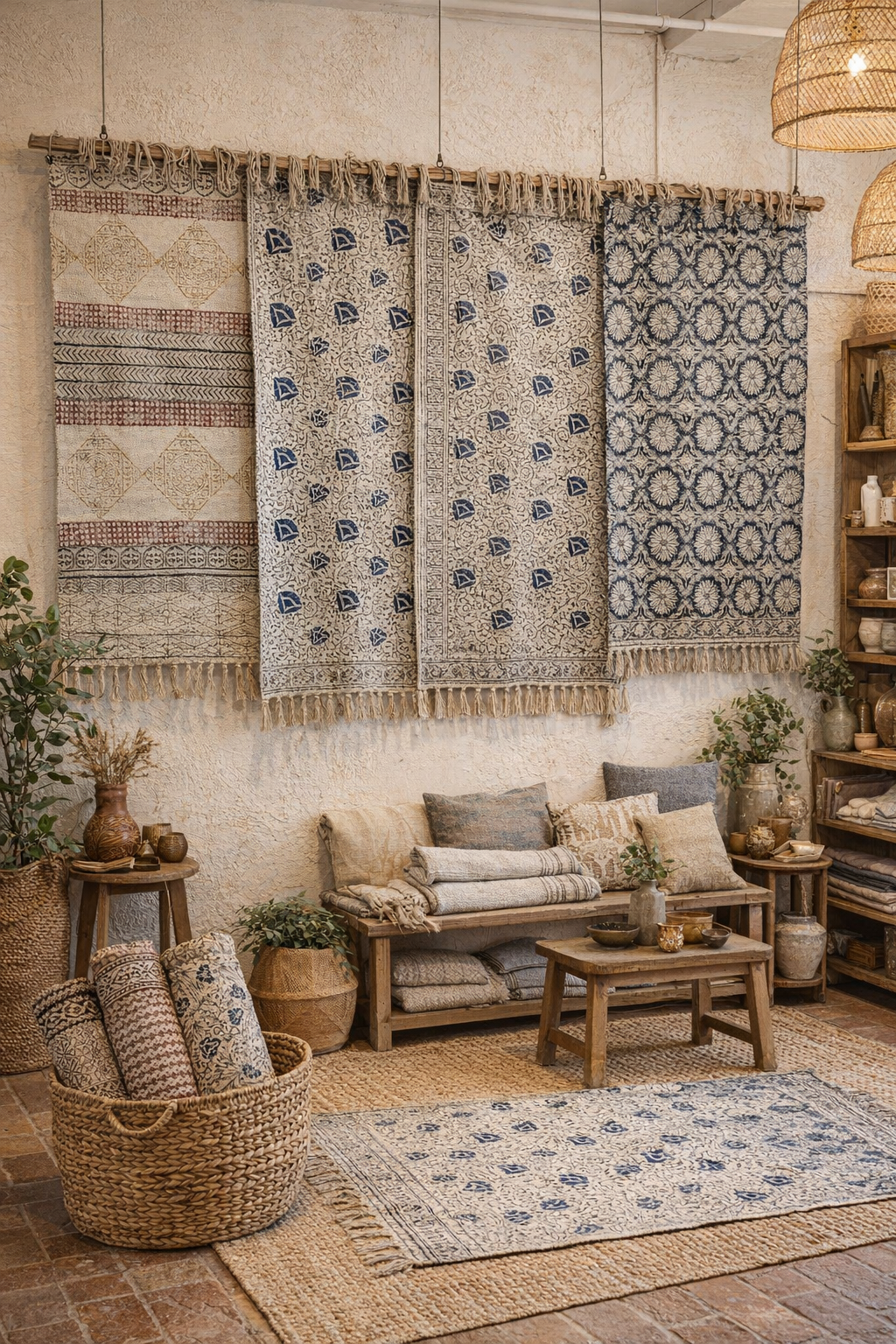 Cotton Canvas Throw Rug (2' x 3' & 3' x 5')