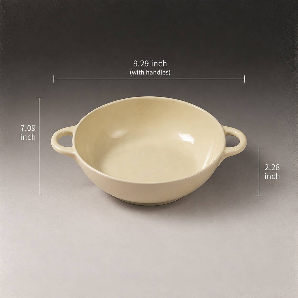 Irregular Handcrafted Ceramic Bowl with Handles