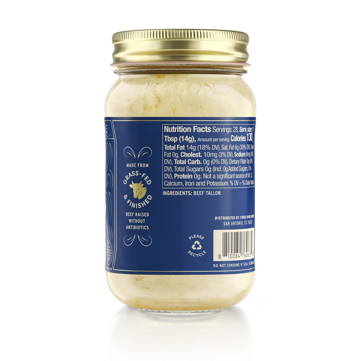 Pure & Unflavored Regenerative Beef Tallow 14oz