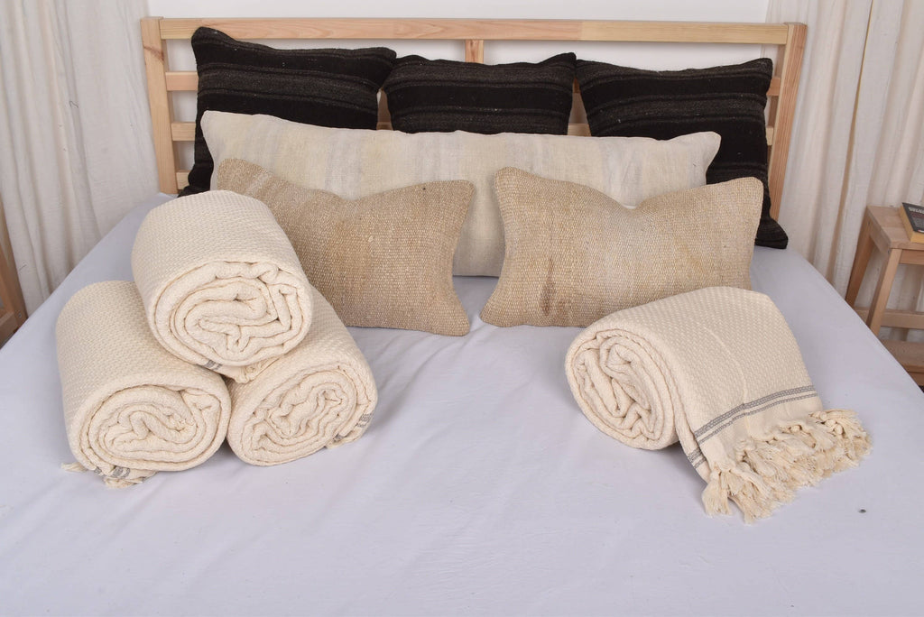 Handwoven Cotton Blanket, Luxurious Brown Throw