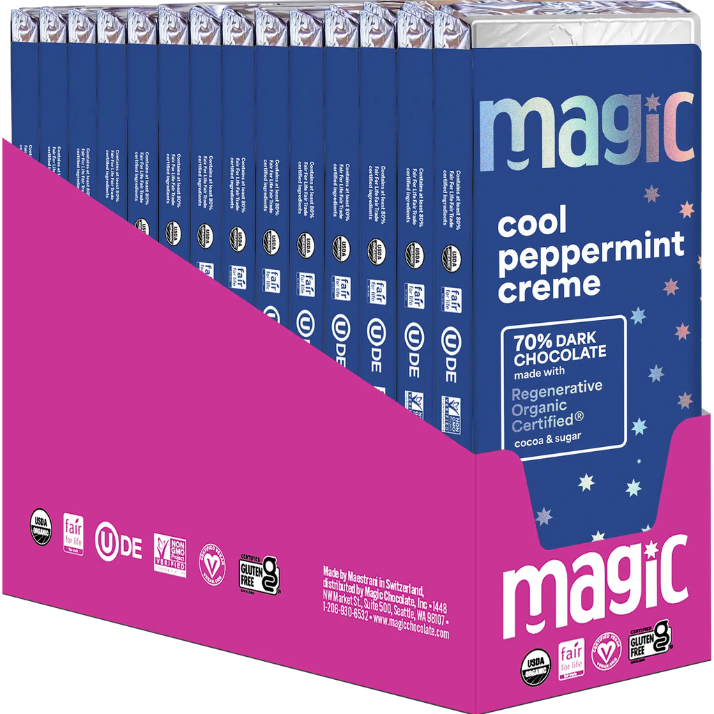 Cool Peppermint Creme 70% Dark Chocolate Bar - 12-pack