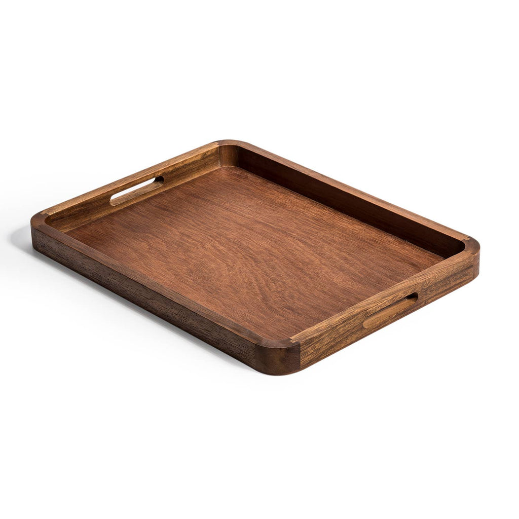 Acacia Wood Serving Tray, 18"x 14"  with  Rounded Corners