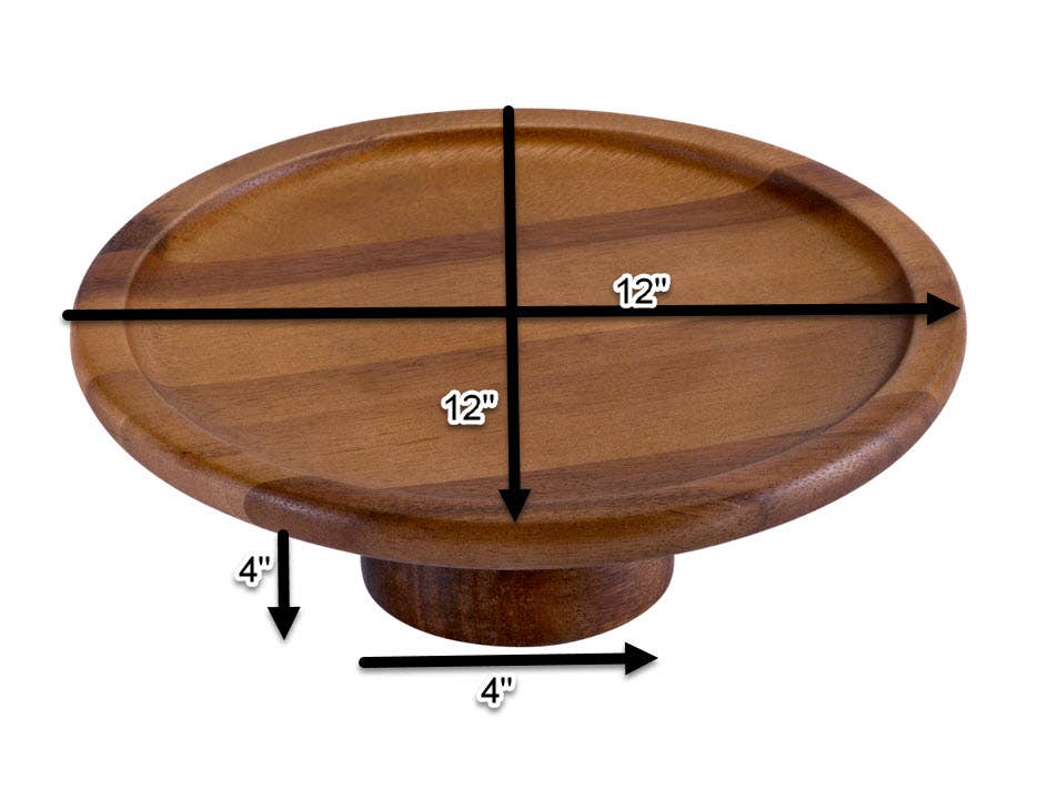 Cake Stand - large - Natural Acacia Base