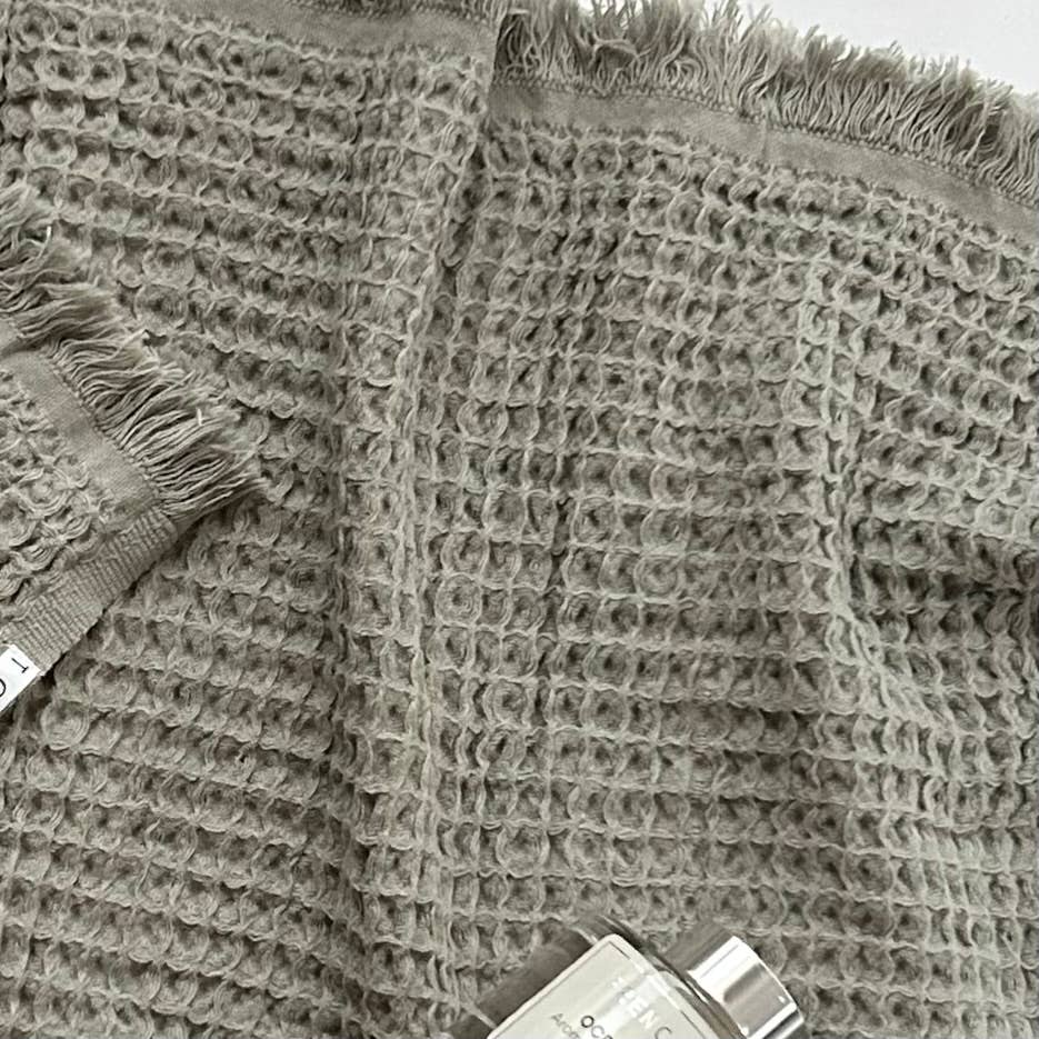 Super Soft Waffle Turkish Cotton Blanket - Olive 