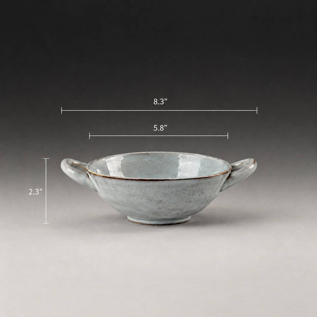 Irregular Handcrafted Ceramic Bowl with Handles