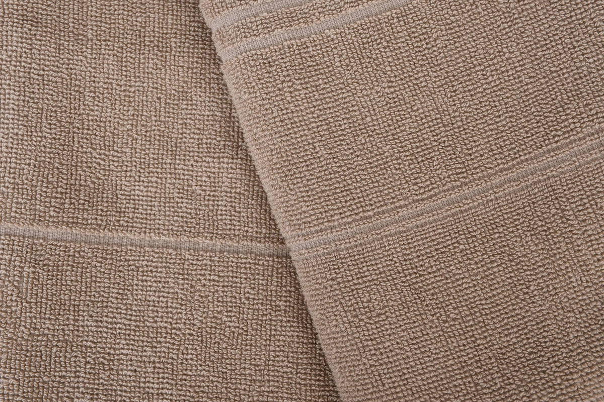 Organic Turkish Beach Towel, Beige Striped Cotton Peshtemal