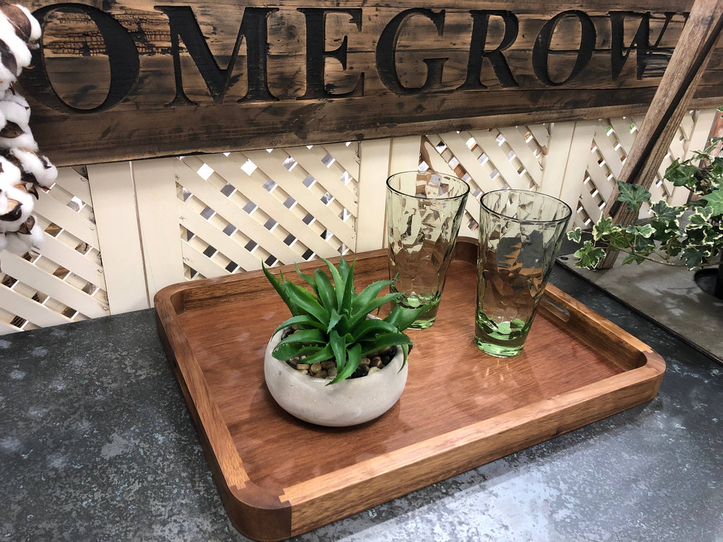 Acacia Wood Serving Tray, 18"x 14"  with  Rounded Corners