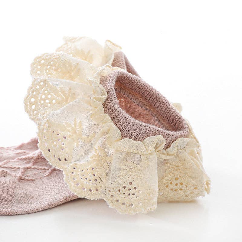 Princess Lace Baby Socks Cotton Breathable Mid-Calf Socks