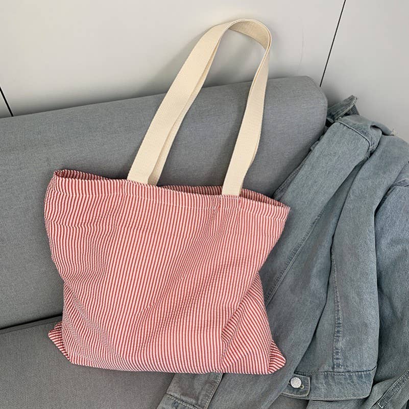 Large colorful stripe Shoulder Tote Bag | 40P585