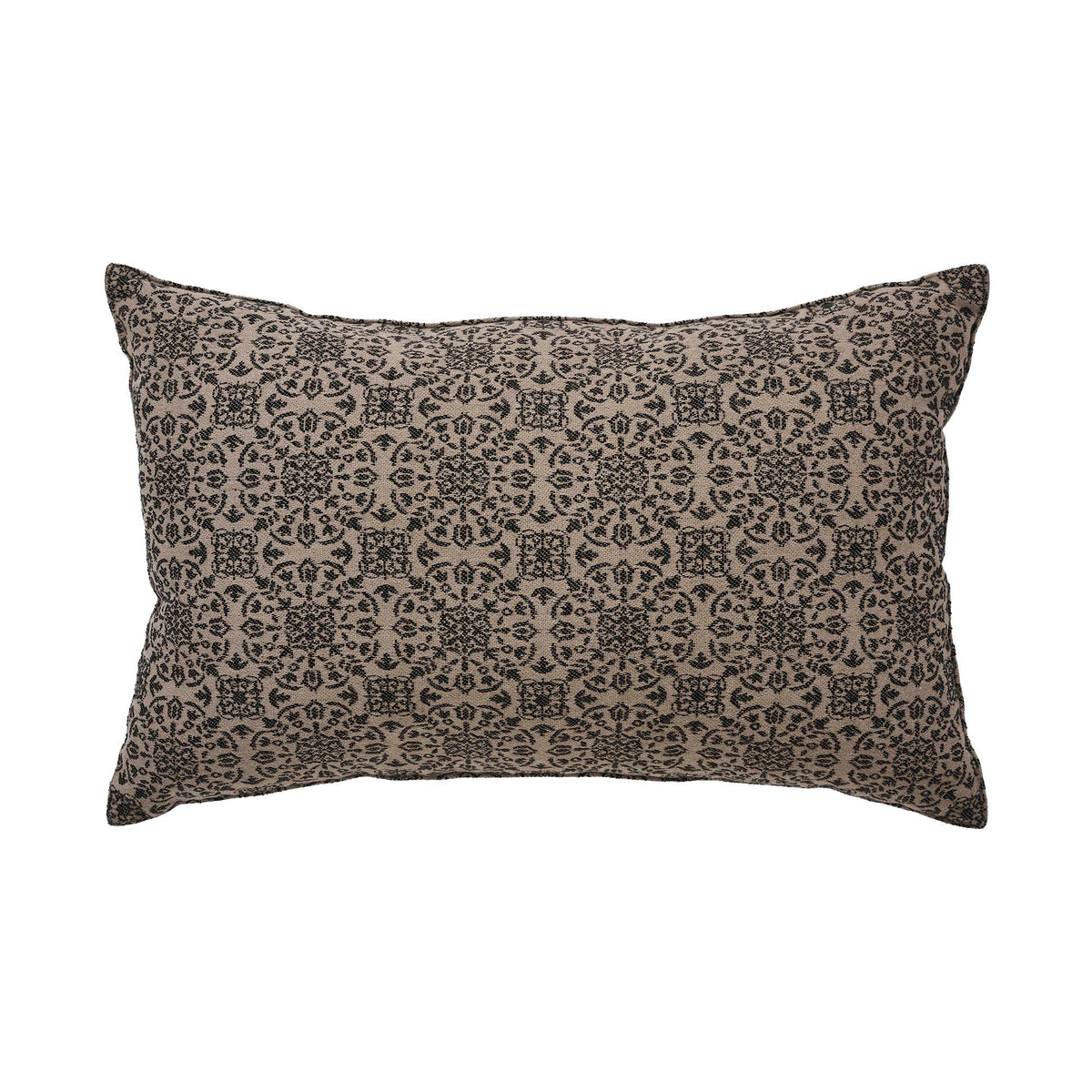 Black Tan Jacquard Throw Pillow 14x22 – Custom House
