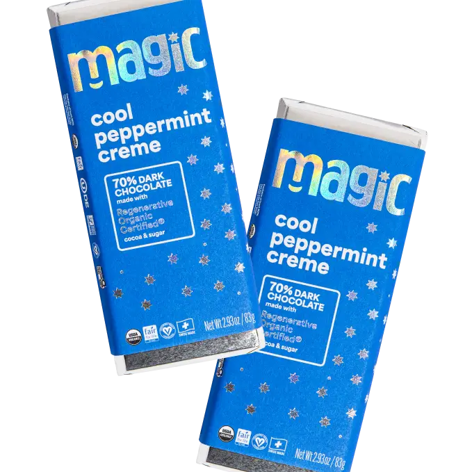 Cool Peppermint Creme 70% Dark Chocolate Bar - 12-pack
