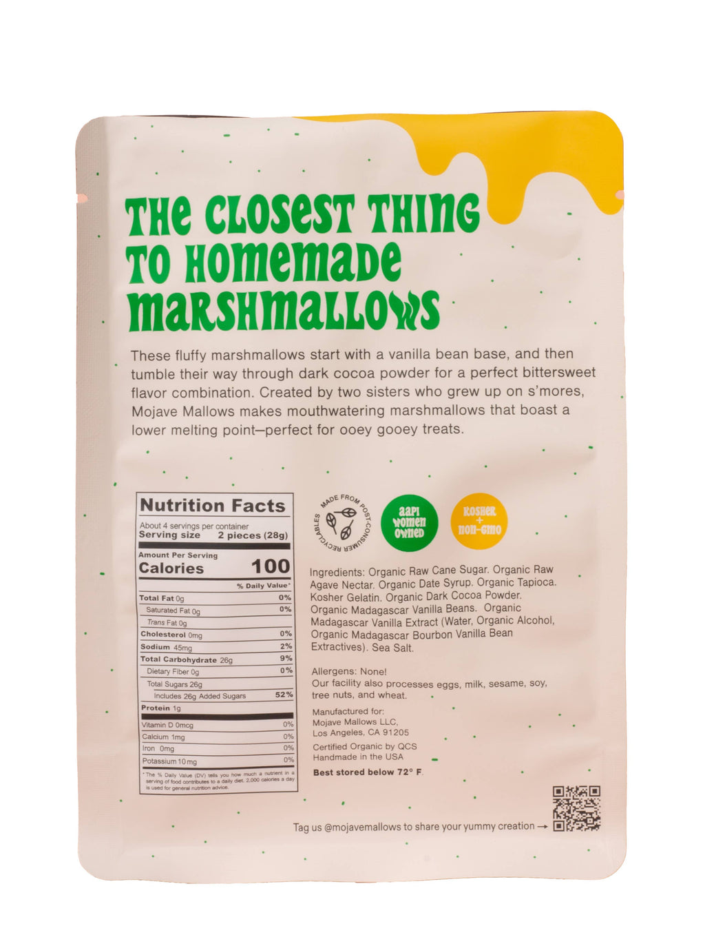 Cocoa Dipped Marshmallows - Organic / Non-GMO / Gluten-Free