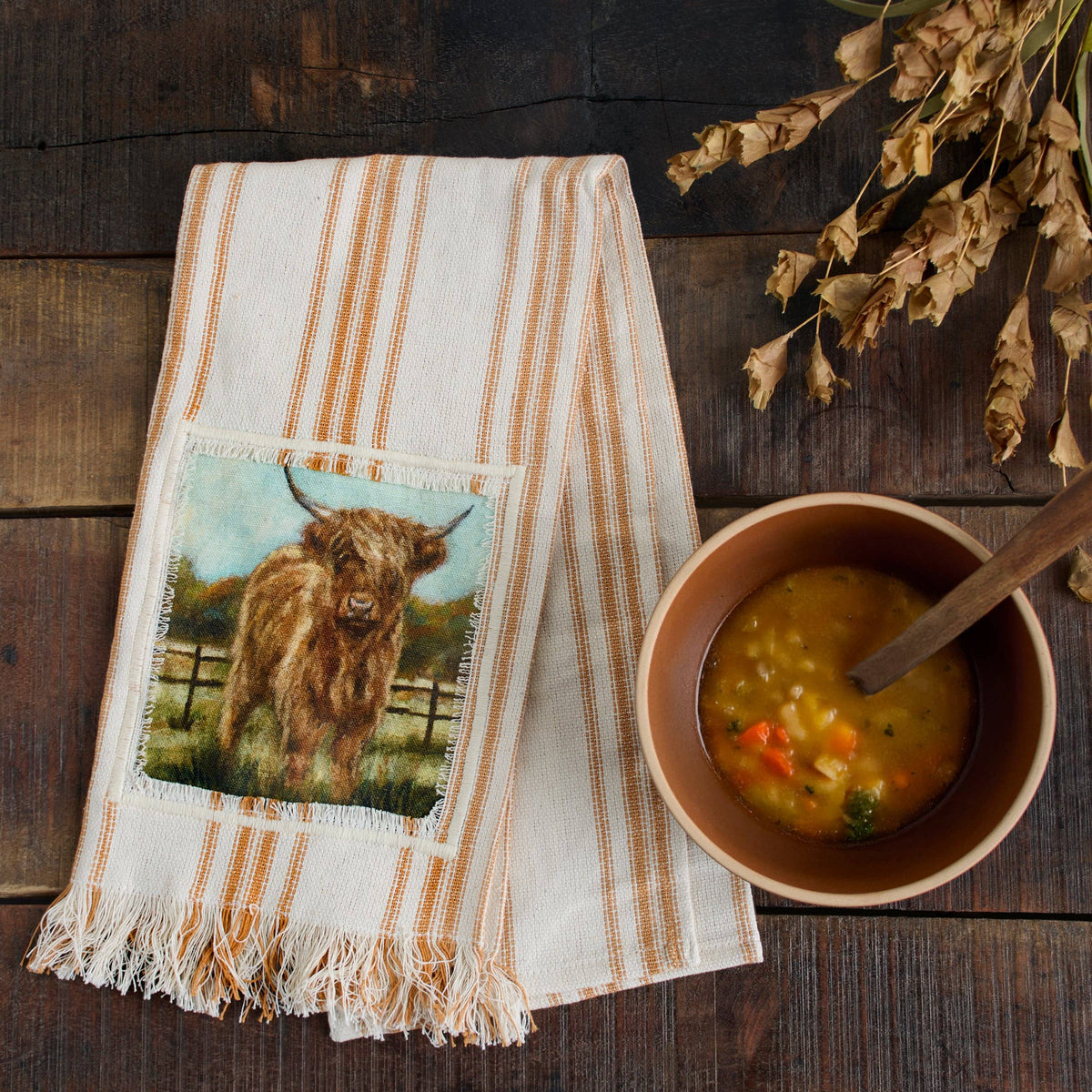 Fall Highland Kitchen Towel