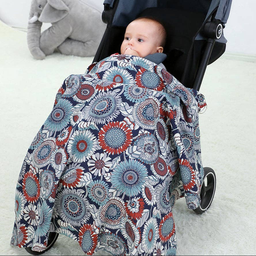 Cotton Nursing Cape with Floral Prints for Moms