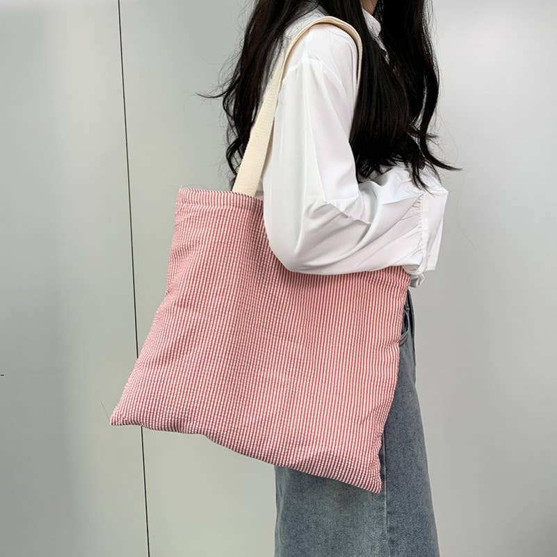 Large colorful stripe Shoulder Tote Bag | 40P585