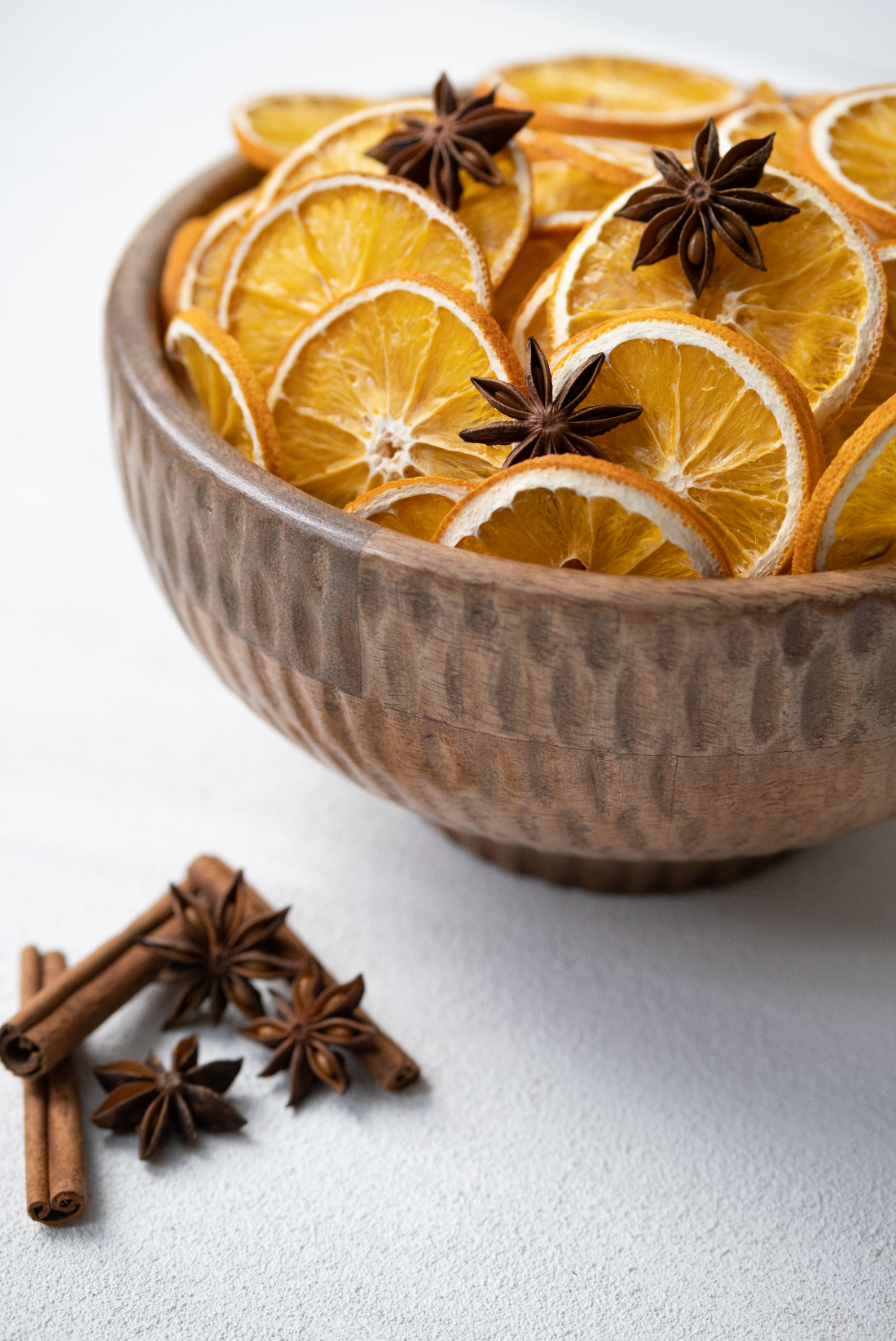 Textured Wood Footed Bowl