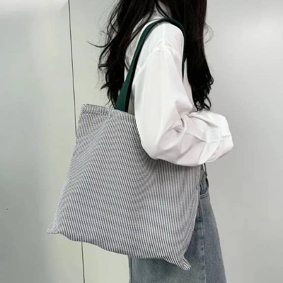 Large colorful stripe Shoulder Tote Bag | 40P585
