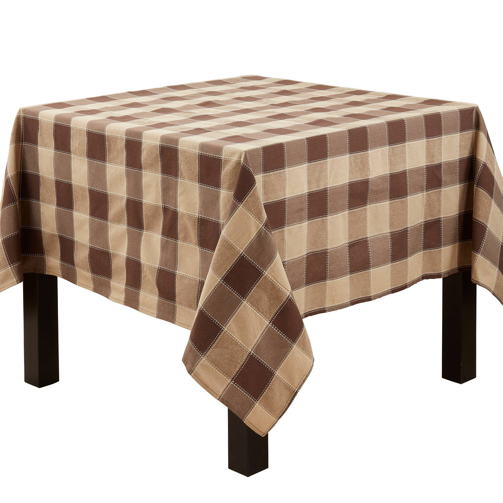 Stitched Plaid Tablecloth