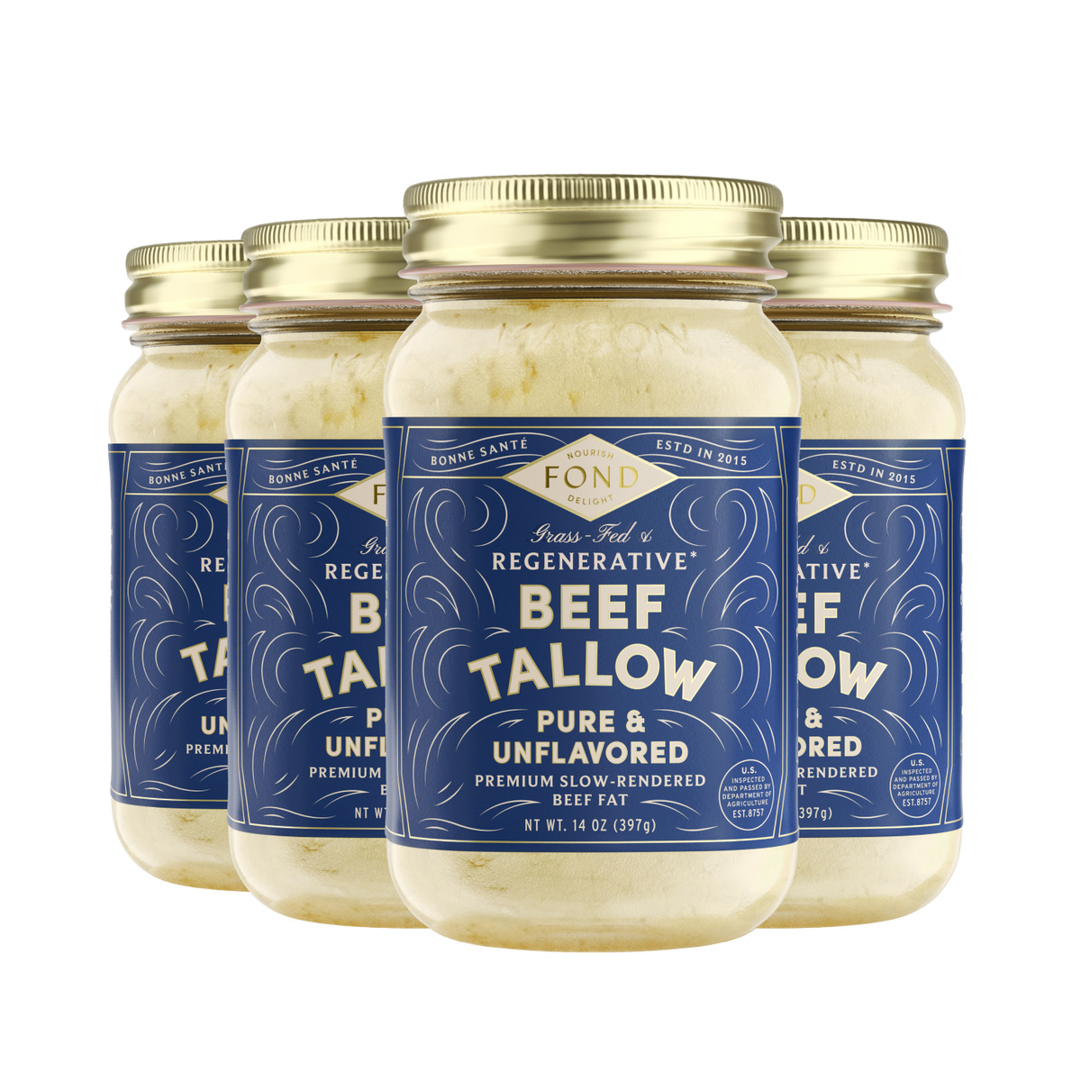 Pure & Unflavored Regenerative Beef Tallow 14oz
