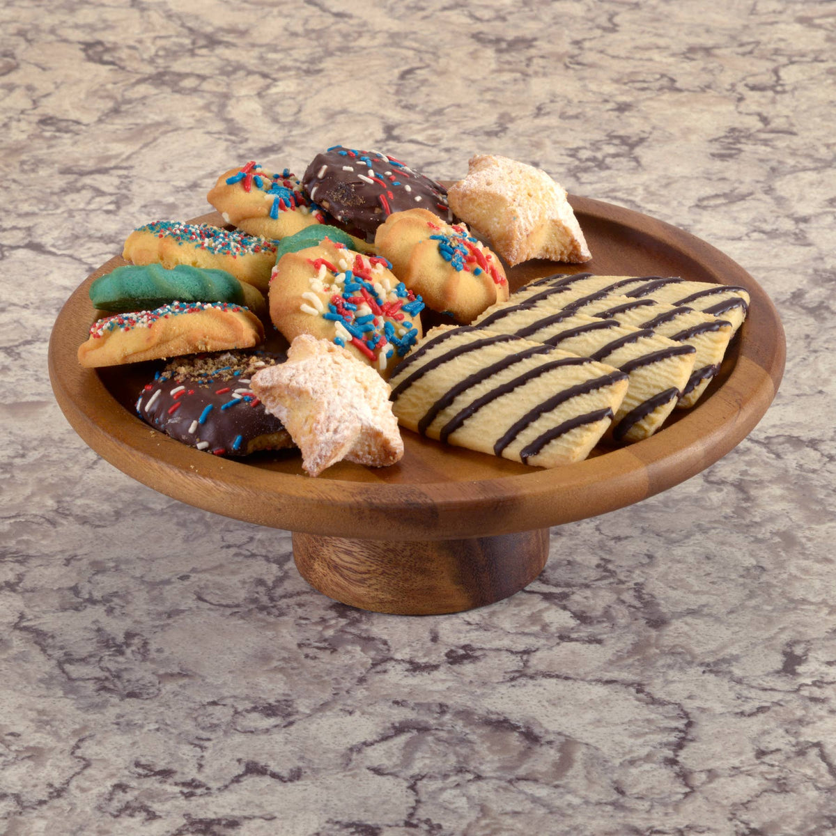 Cake Stand - large - Natural Acacia Base