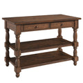 Wood Kitchen Island 2 Drawers 2 Shelf Walnut | Furniture Dash
