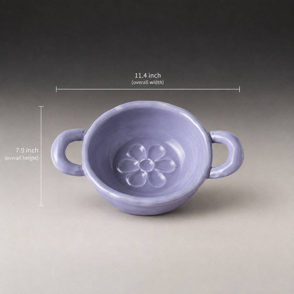 Irregular Handcrafted Ceramic Bowl with Handles