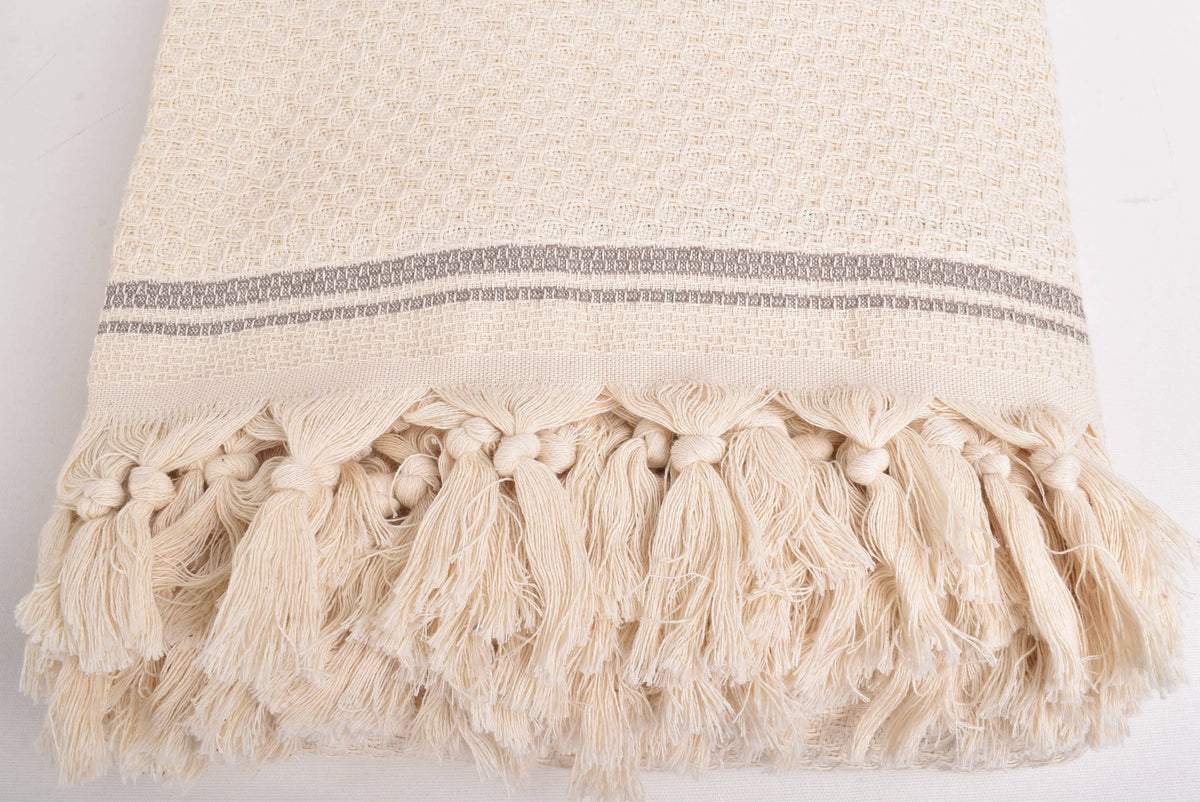 Handwoven Cotton Blanket, Luxurious Brown Throw